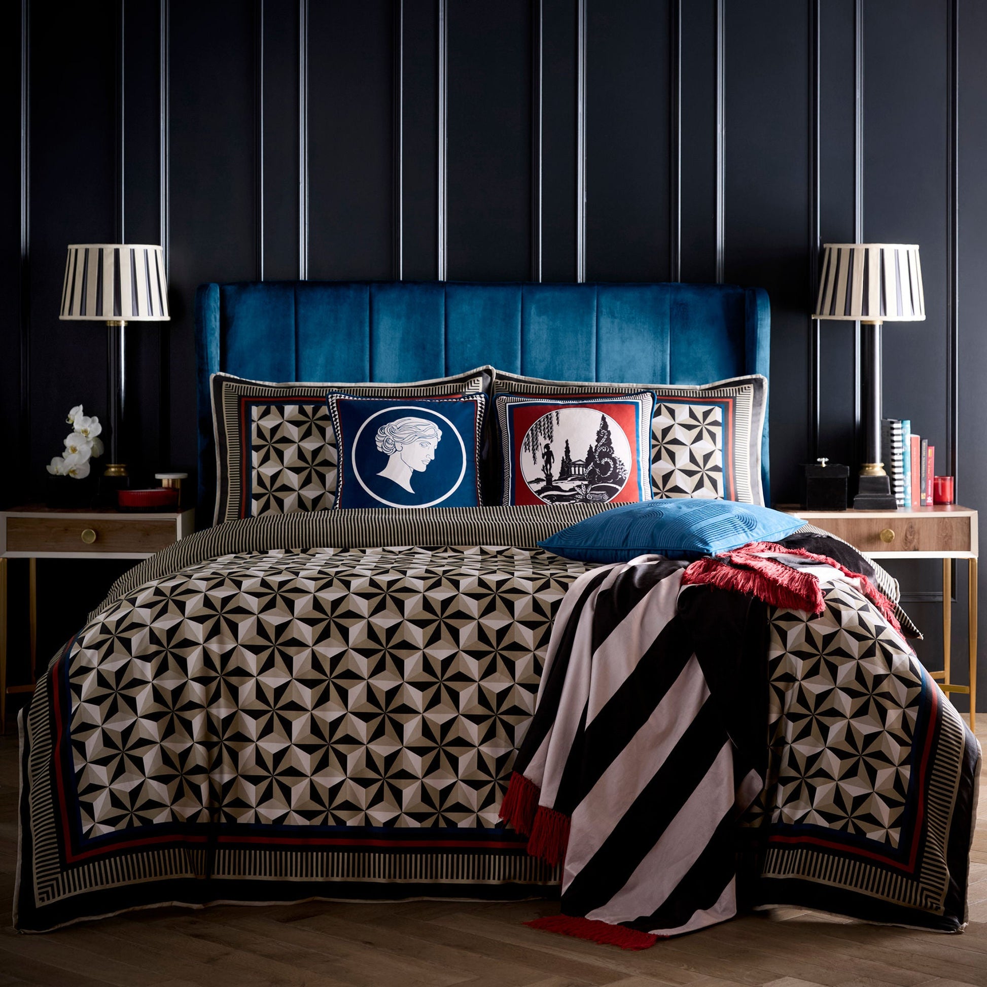 Goddess Cushion in Teal 43 x 43cm - Cushion - Laurence Llewelyn-Bowen