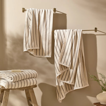 Yard Hebden Narrow Stripe Bath Towels - Mole
