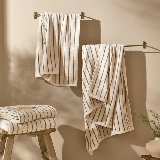 Yard Hebden Narrow Stripe Bath Towels - Mole
