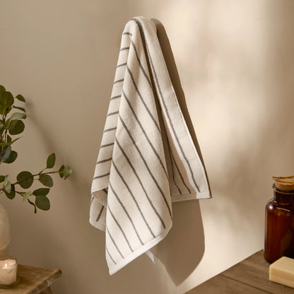 Yard Hebden Narrow Stripe Bath Towels - Mole