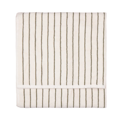 Yard Hebden Narrow Stripe Bath Towels - Olive