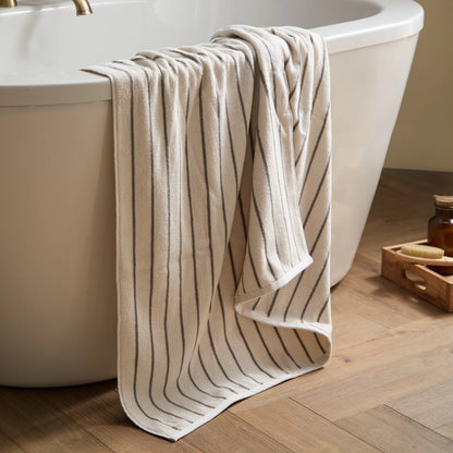 Yard Hebden Narrow Stripe Bath Towels - Mole