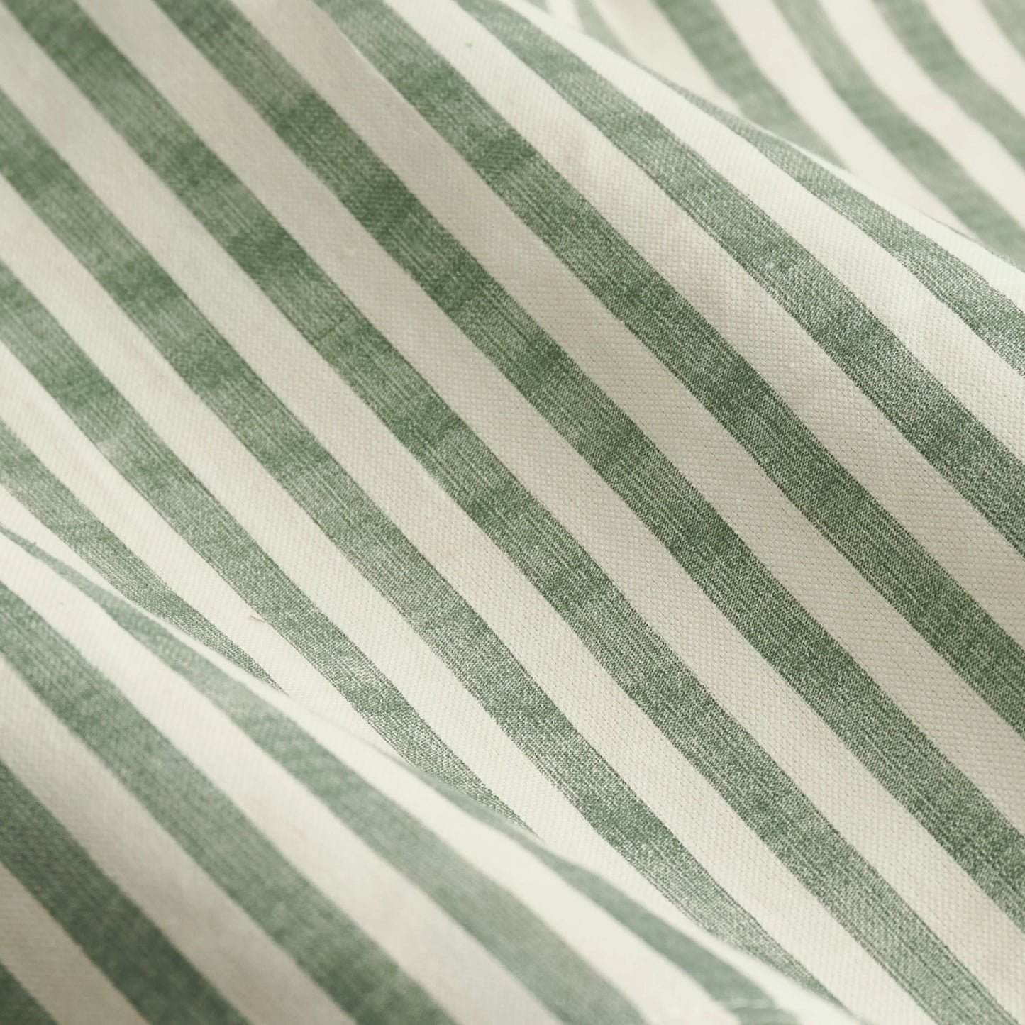Yard Hebden Stripe Pencil Pleat Curtains - Forest Green