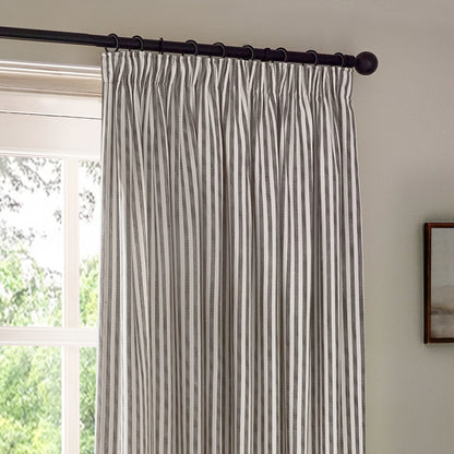 Yard Hebden Stripe Pencil Pleat Curtains - Grey