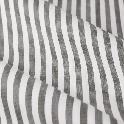 Yard Hebden Stripe Pencil Pleat Curtains - Grey