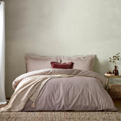 Yard Hebden Stripe Duvet Cover Set - Beetroot
