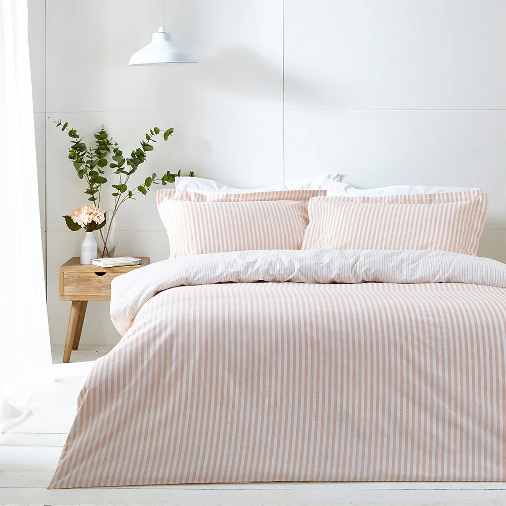 Yard Hebden Stripe Duvet Cover Set - Blush