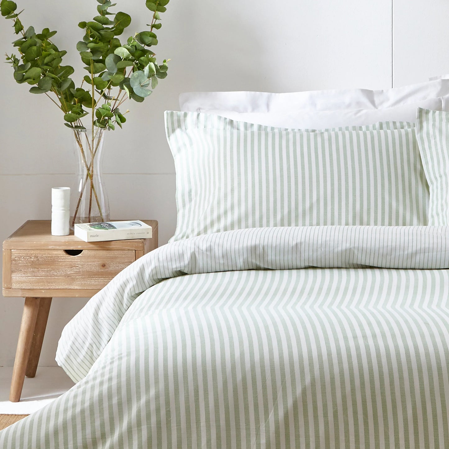 Yard Hebden Stripe Duvet Cover Set - Eucalyptus