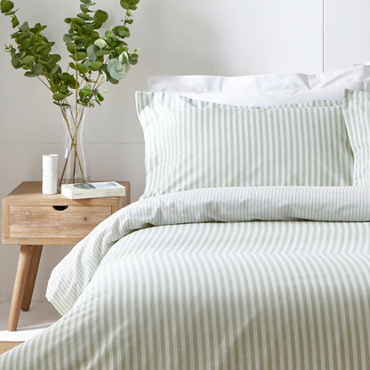 Yard Hebden Stripe Duvet Cover Set - Eucalyptus