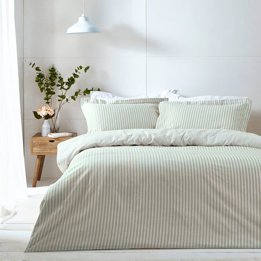 Yard Hebden Stripe Duvet Cover Set - Eucalyptus