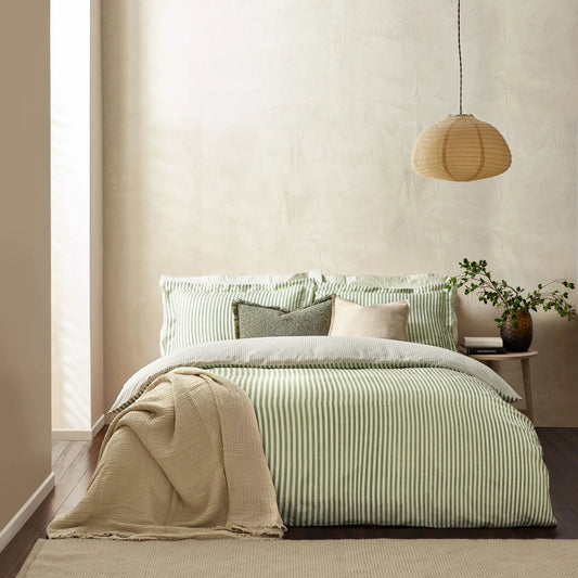 Yard Hebden Stripe Duvet Cover Set - Forest