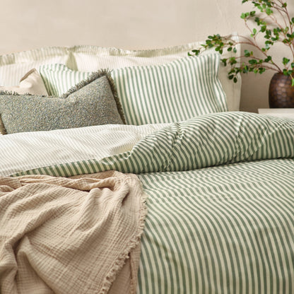 Yard Hebden Stripe Duvet Cover Set - Forest