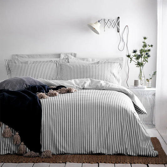 Yard Hebden Stripe Duvet Cover Set - Grey