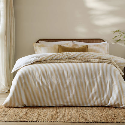 Yard Hebden Stripe Duvet Cover Set - Honey Yellow