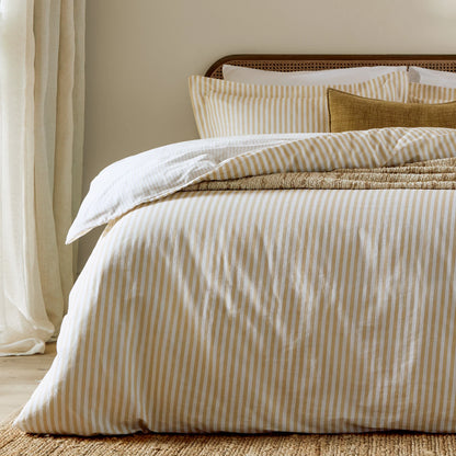 Yard Hebden Stripe Duvet Cover Set - Honey Yellow