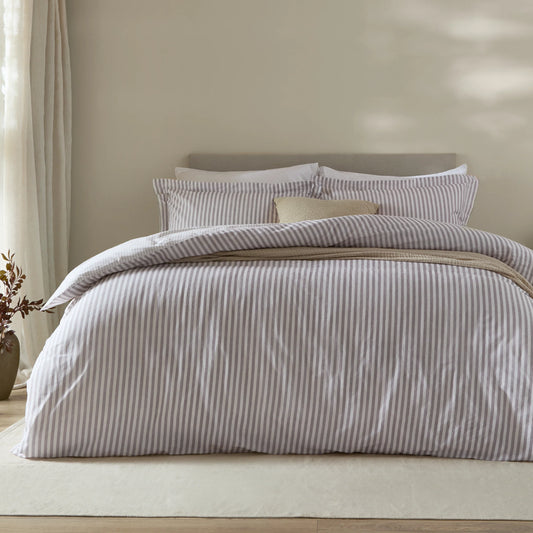 Yard Hebden Stripe Duvet Cover Set - Mauve