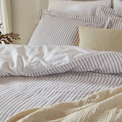 Yard Hebden Stripe Duvet Cover Set - Mauve