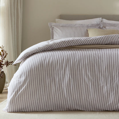 Yard Hebden Stripe Duvet Cover Set - Mauve