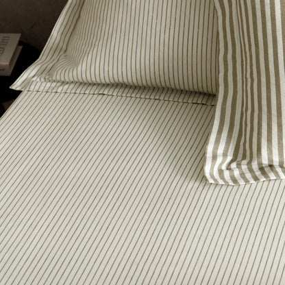 Yard Hebden Narrow Stripe Fitted Sheet - Mole