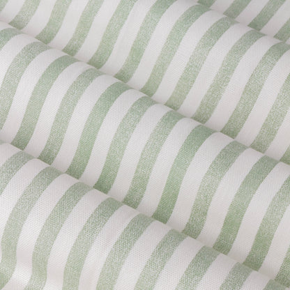 Yard Hebden Stripe Pencil Pleat Curtains - Eucalyptus