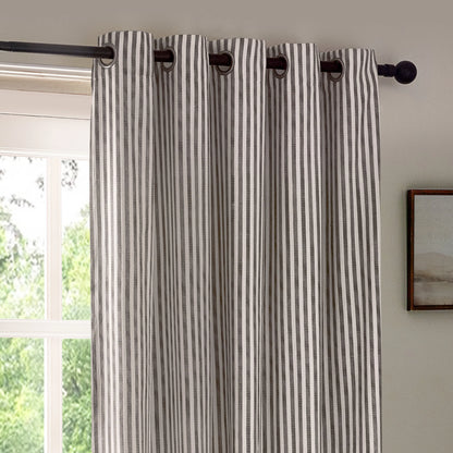 Yard Hebden Stripe Eyelet Curtains - Grey