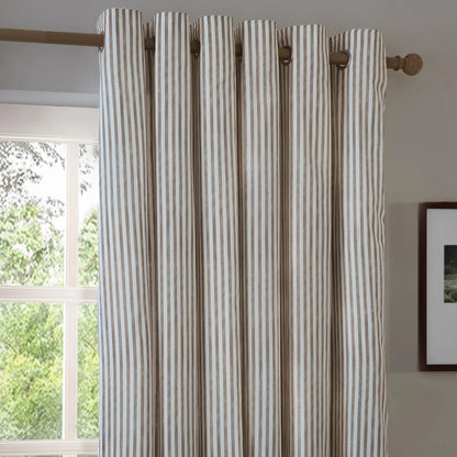 Yard Hebden Stripe Eyelet Curtains - Mole