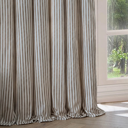 Yard Hebden Stripe Eyelet Curtains - Mole