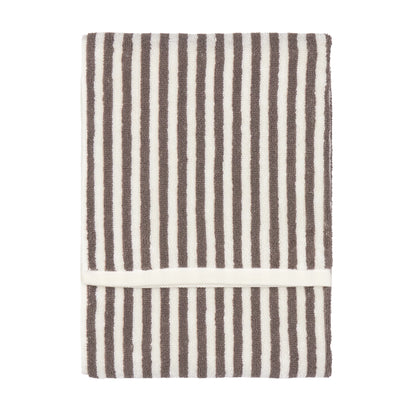 Yard Hebden Stripe Bath Towels - Chocolate