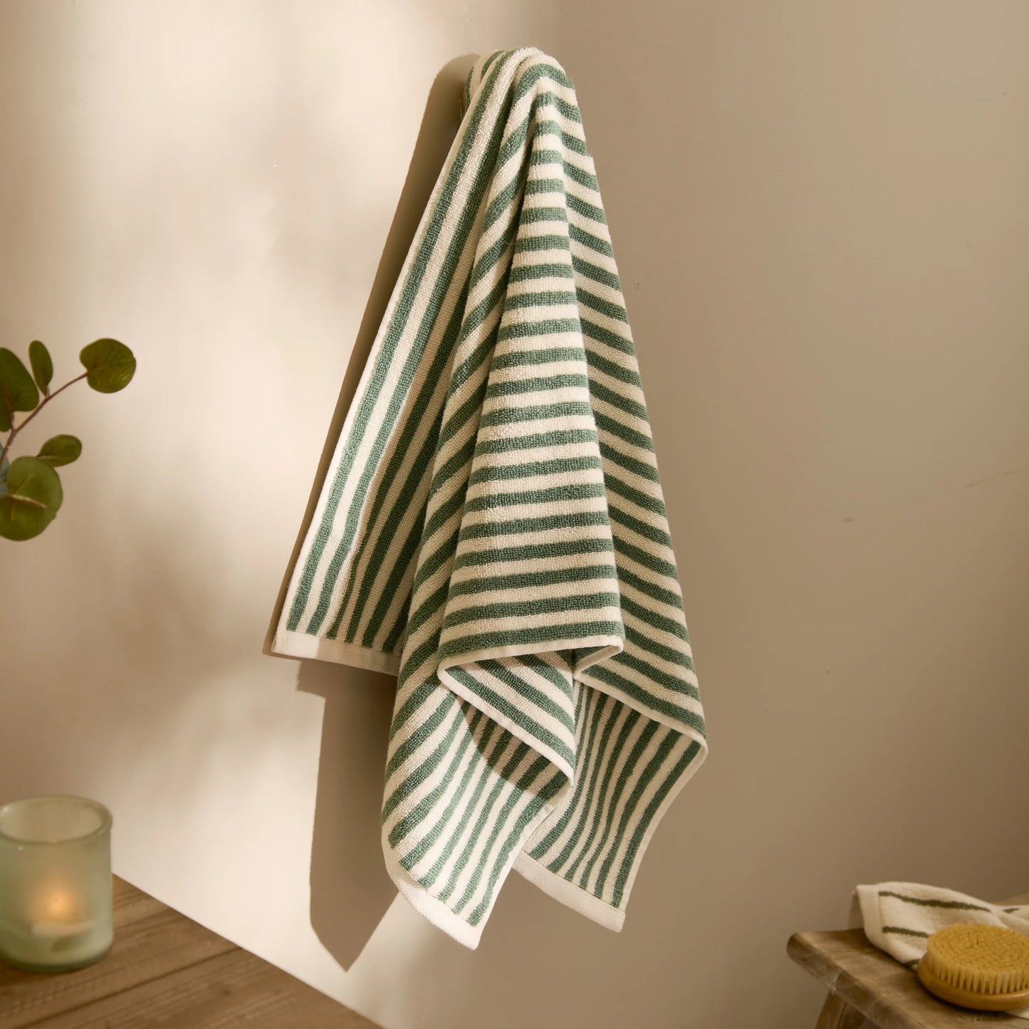 Yard Hebden Stripe Bath Towels - Forest