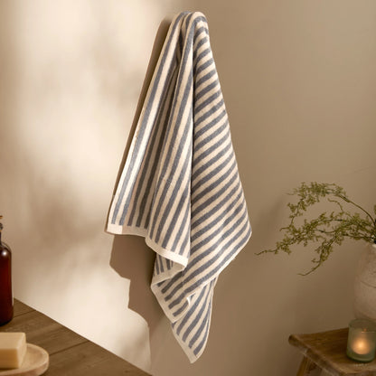 Yard Hebden Stripe Bath Towels - Grey
