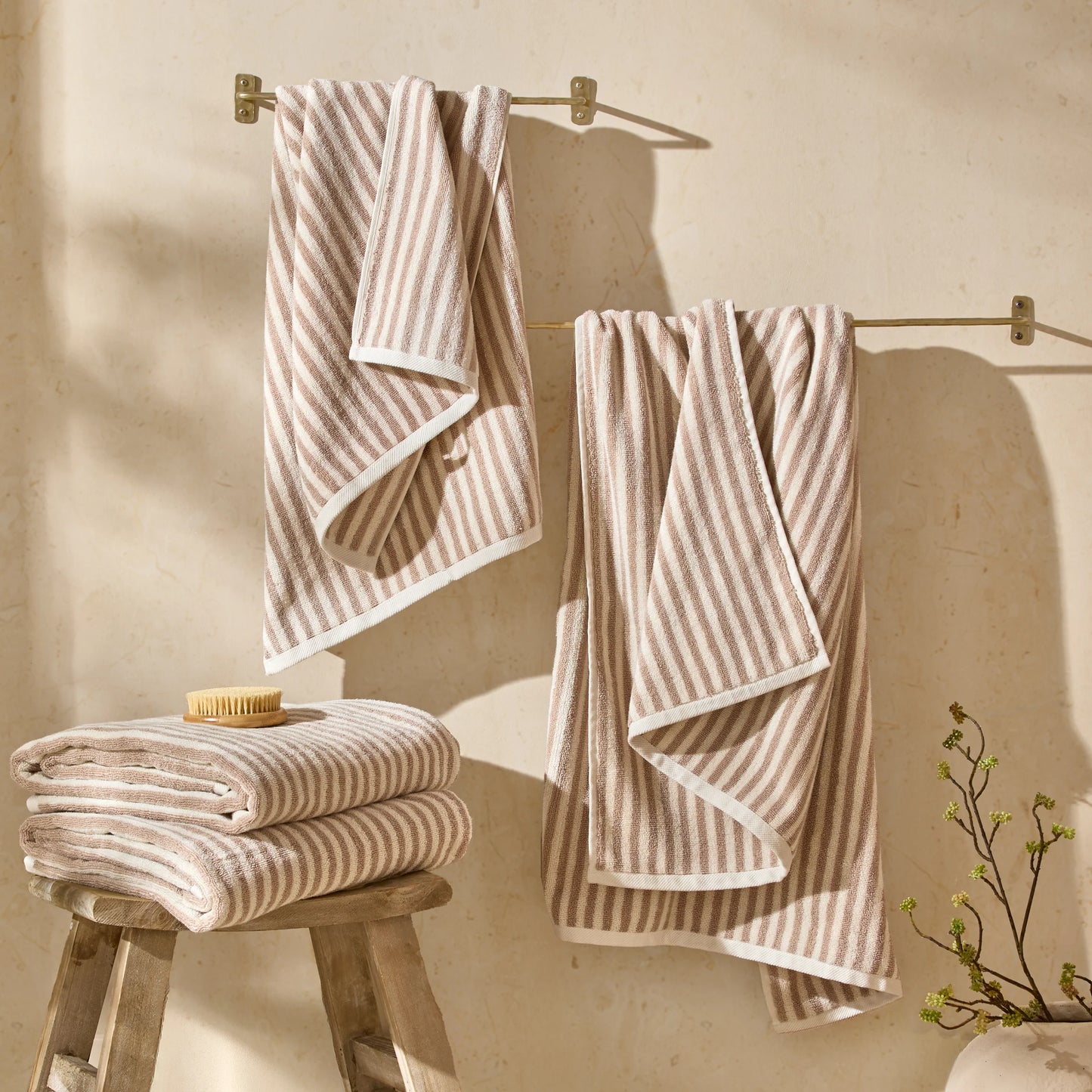 Yard Hebden Stripe Bath Towels - Natural