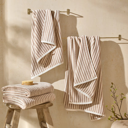 Yard Hebden Stripe Bath Towels - Natural