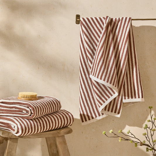 Yard Hebden Stripe Bath Towels - Pecan