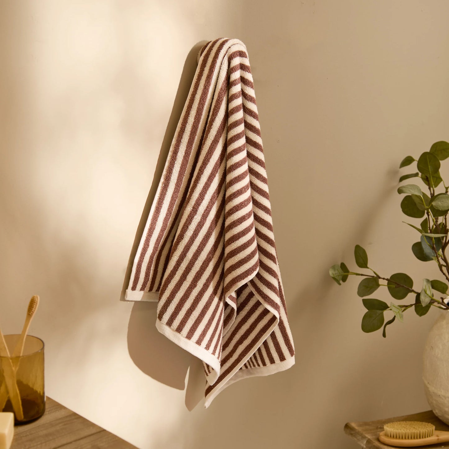 Yard Hebden Stripe Bath Towels - Pecan
