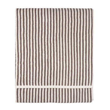Yard Hebden Stripe Bath Towels - Chocolate