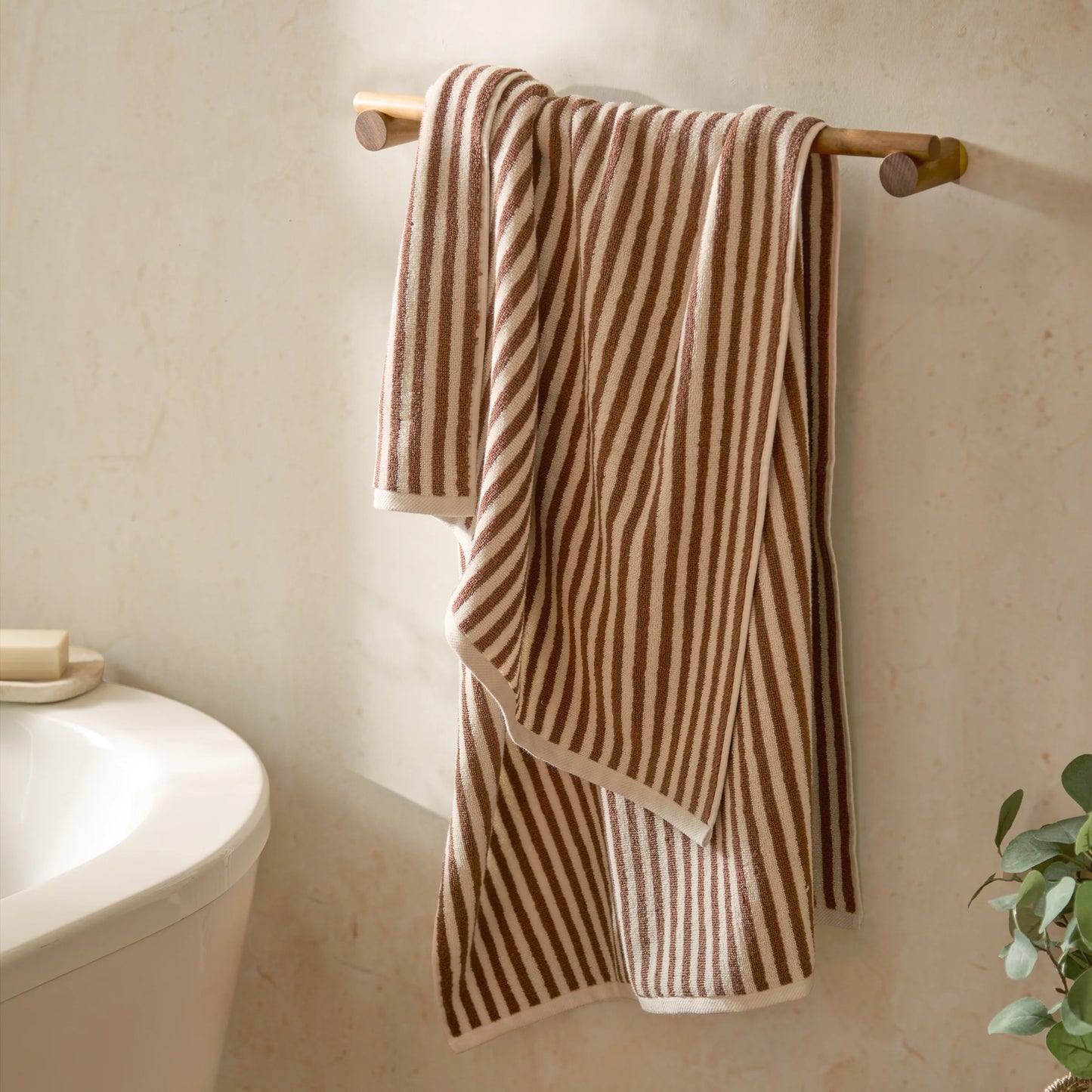 Yard Hebden Stripe Bath Towels - Pecan