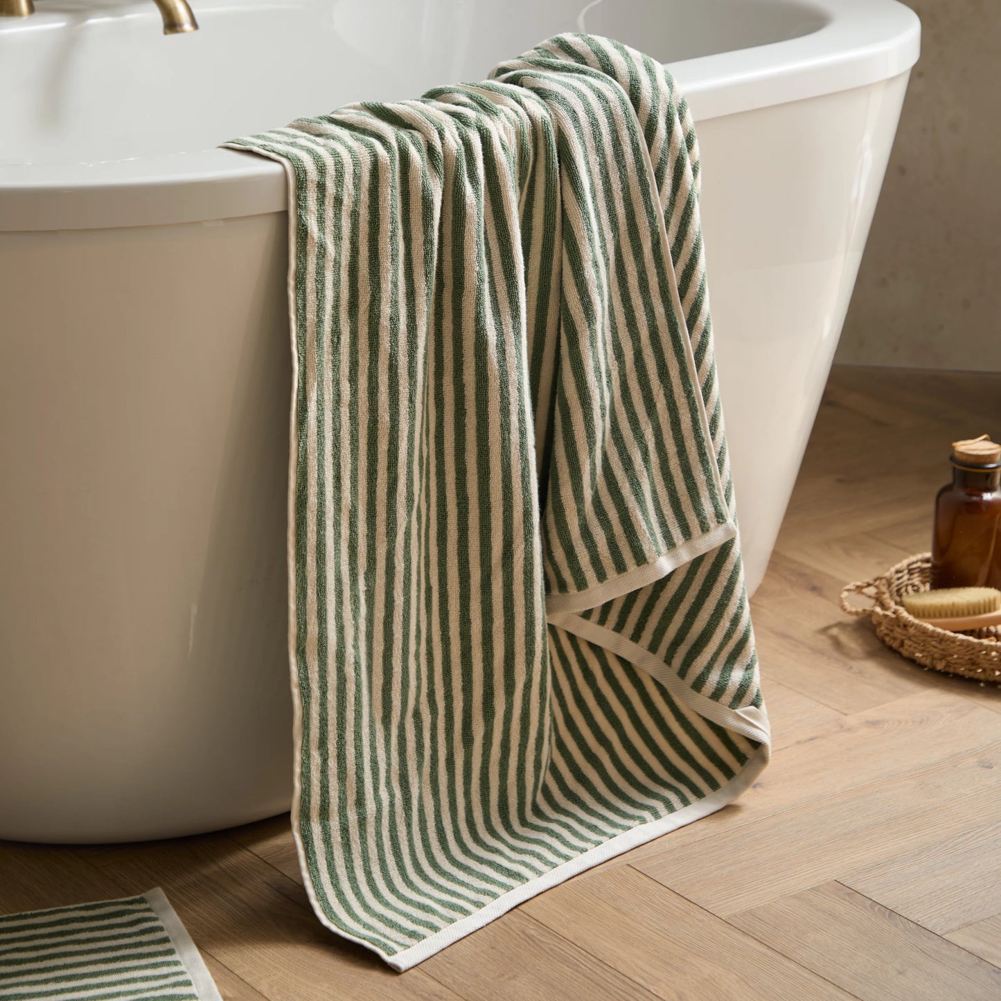 Yard Hebden Stripe Bath Towels - Forest
