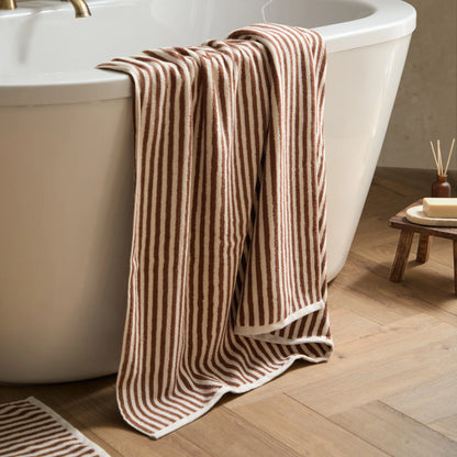 Yard Hebden Stripe Bath Towels - Pecan