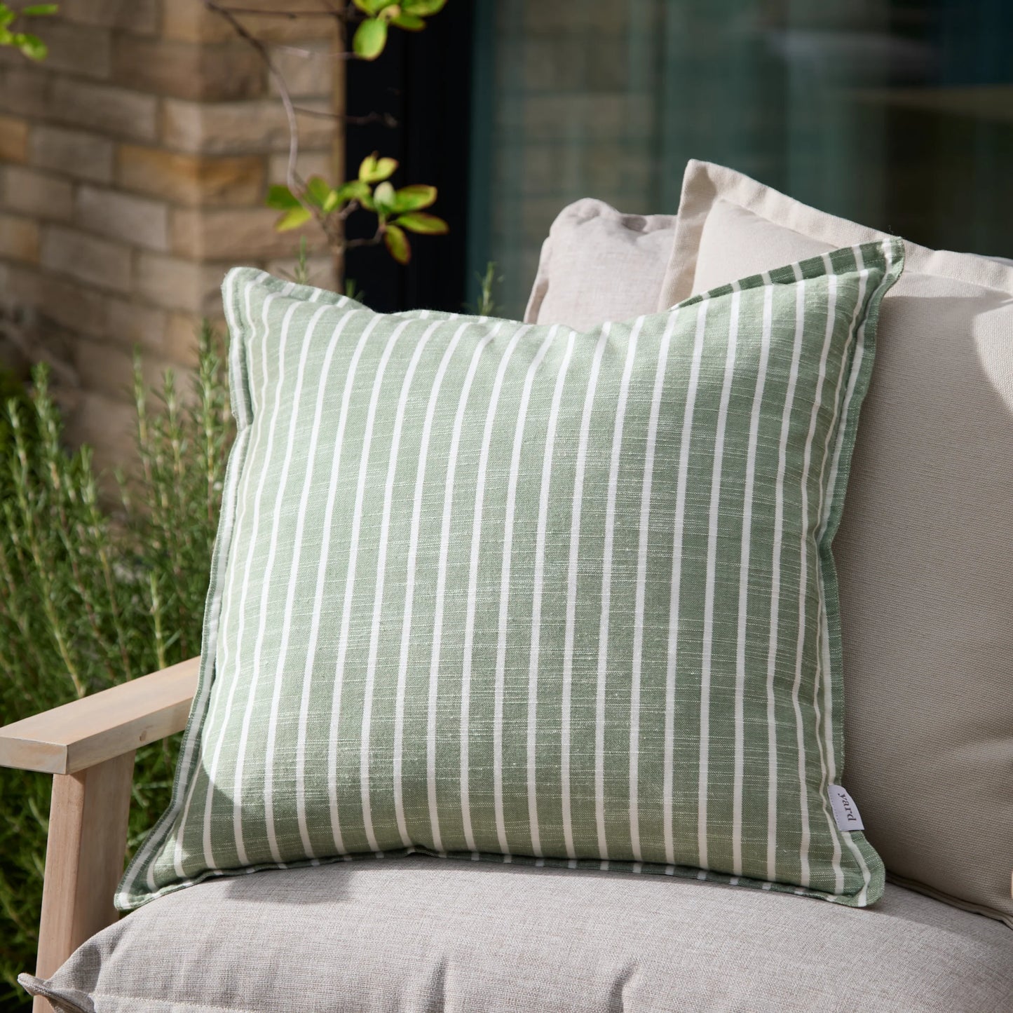 Yard Hessle Stripe Outdoor Cushion - Eucalyptus