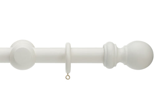 Hallis Honister 28mm Wooden Curtain Pole - Linen White