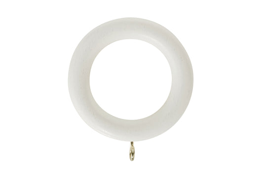 Hallis Honister 35mm Wooden Curtain Rings (Pack of 4) - Linen White