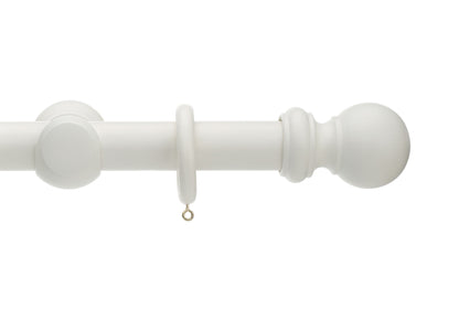 Hallis Honister 35mm Wooden Curtain Pole - Linen White