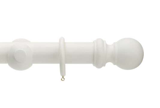 Hallis Honister 50mm Wooden Curtain Pole - Linen White