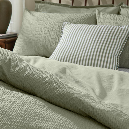 Yard Hebden Seersucker Duvet Cover Set - Bay Green