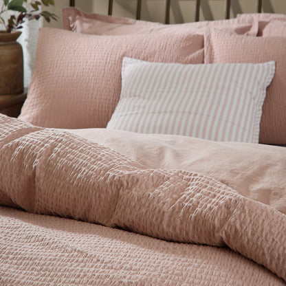 Yard Hebden Seersucker Duvet Cover Set - Cotta