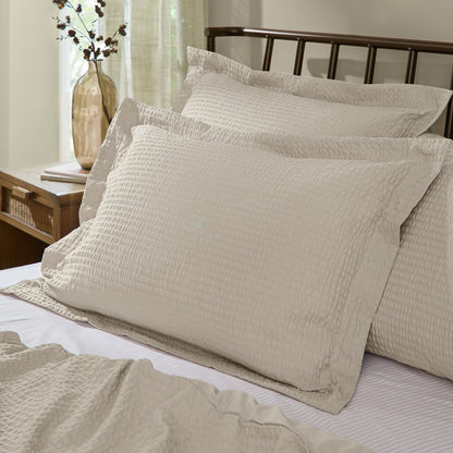 Yard Hebden Seersucker Duvet Cover Set - Stone