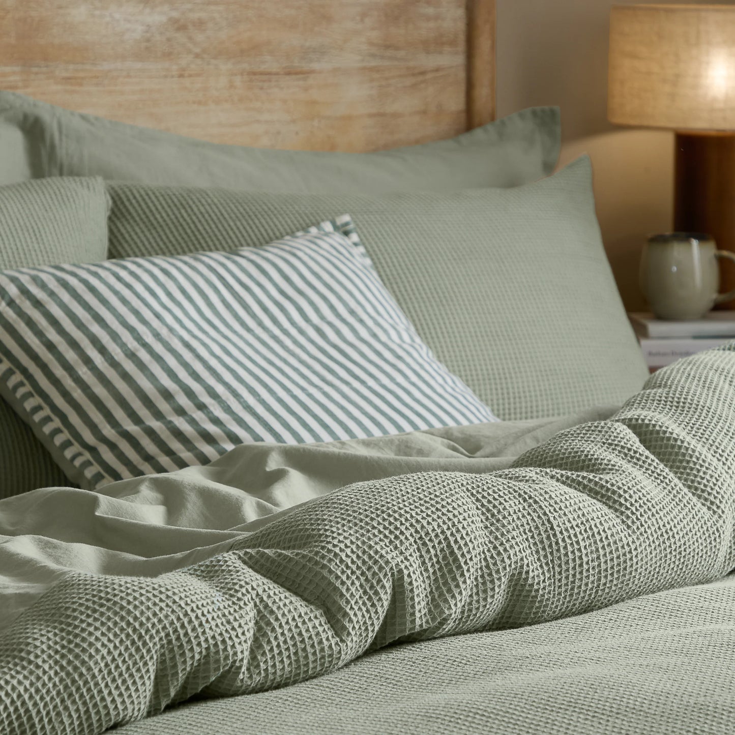 Yard Hebden Relaxed Waffle Duvet Cover Set - Bay Green