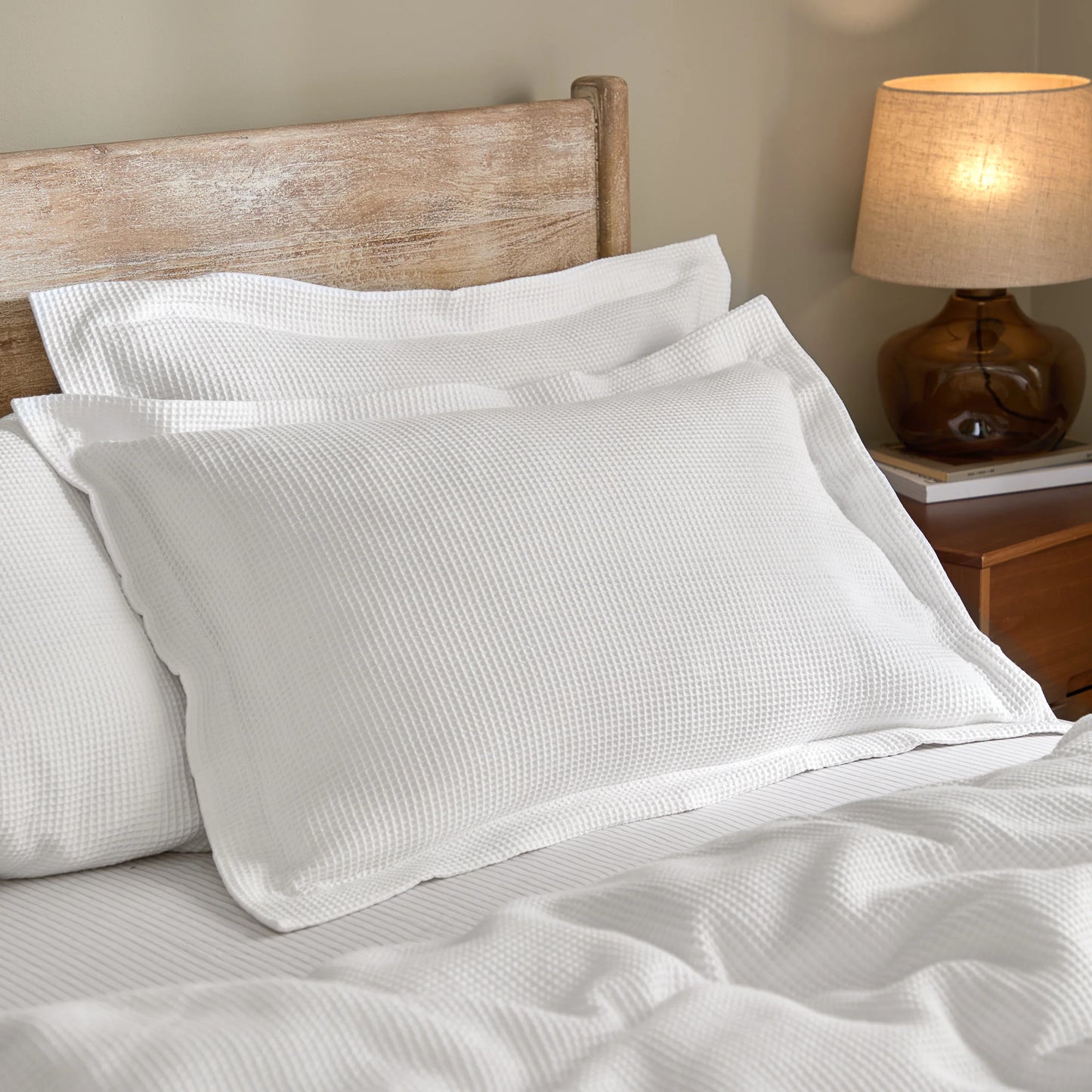 Yard Hebden Relaxed Waffle Duvet Cover Set - Chalk
