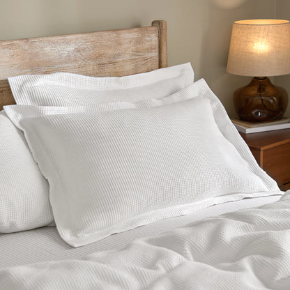 Yard Hebden Relaxed Waffle Duvet Cover Set - Chalk