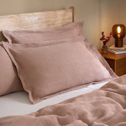 Yard Hebden Relaxed Waffle Duvet Cover Set - Cotta